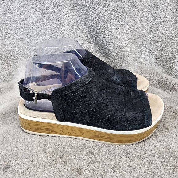 Naya Shoes Womens Size 7.5 Black Leather Open Toe Sandals - Picture 4 of 12